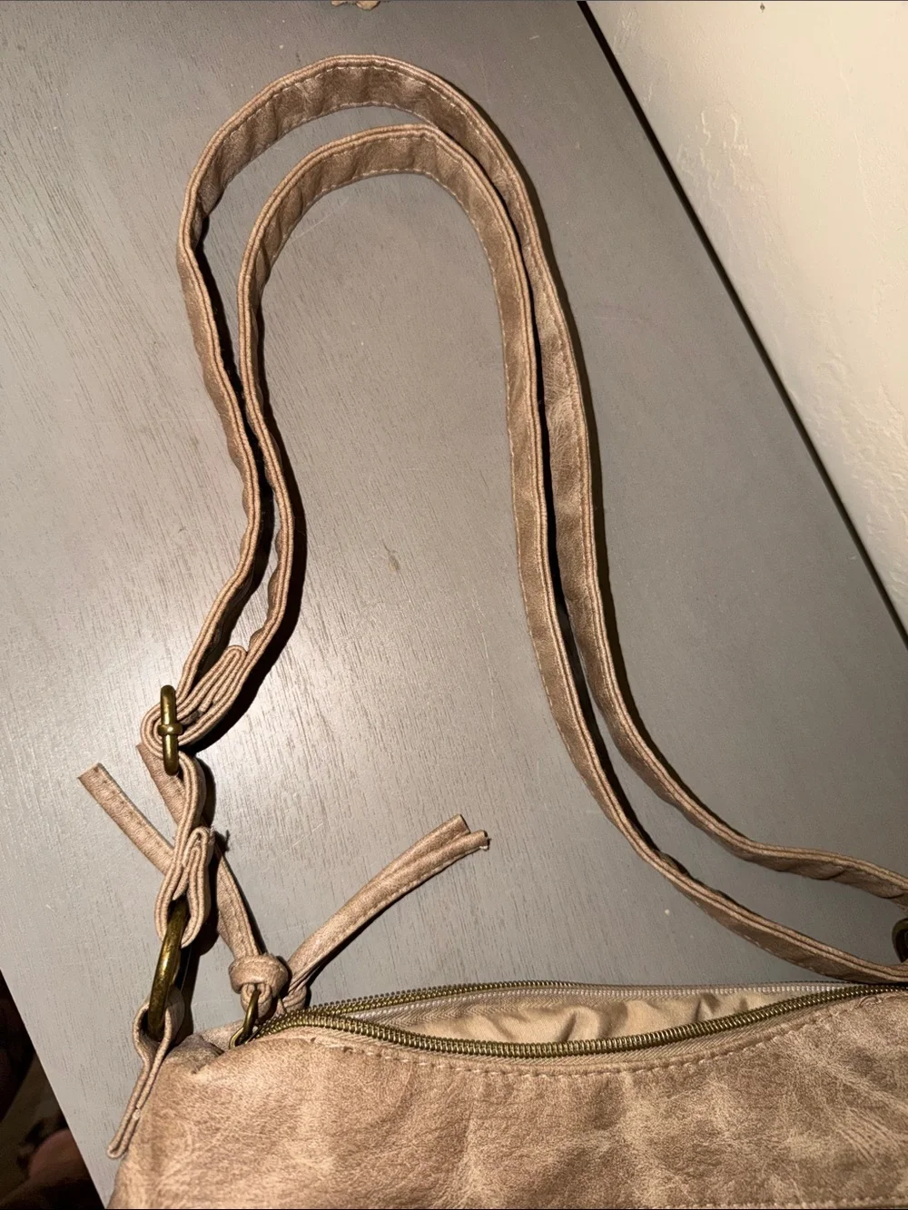 Stone Mountain Accessories Taupe Shoulder Bag with Adjustable Strap